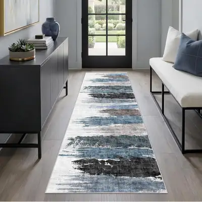 Modern Abstract Runner Rugs 2x6, Washable Hallway, View more