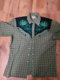 Unique cannabis western pearl button shirt 
