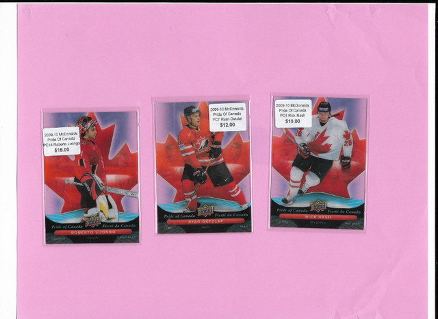 McDonald's Hockey Cards From Years 2007-08 to 2009-10 (Inserts) in Arts & Collectibles in Bedford - Image 2