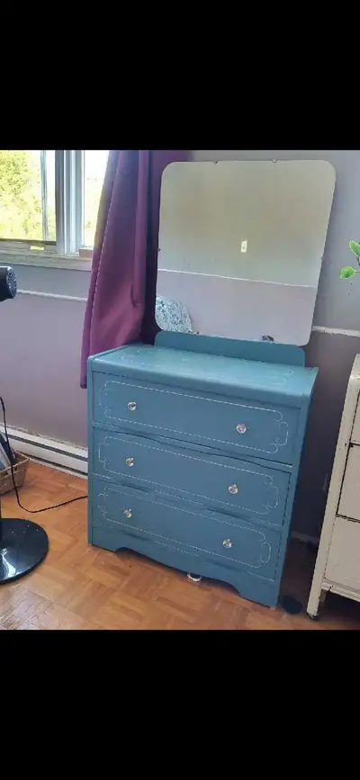 Solid wood antique dresser with mirror , View more