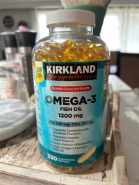 Kirkland Omega 3 Fish oil- 330 softgels- 1200 MG brand new 