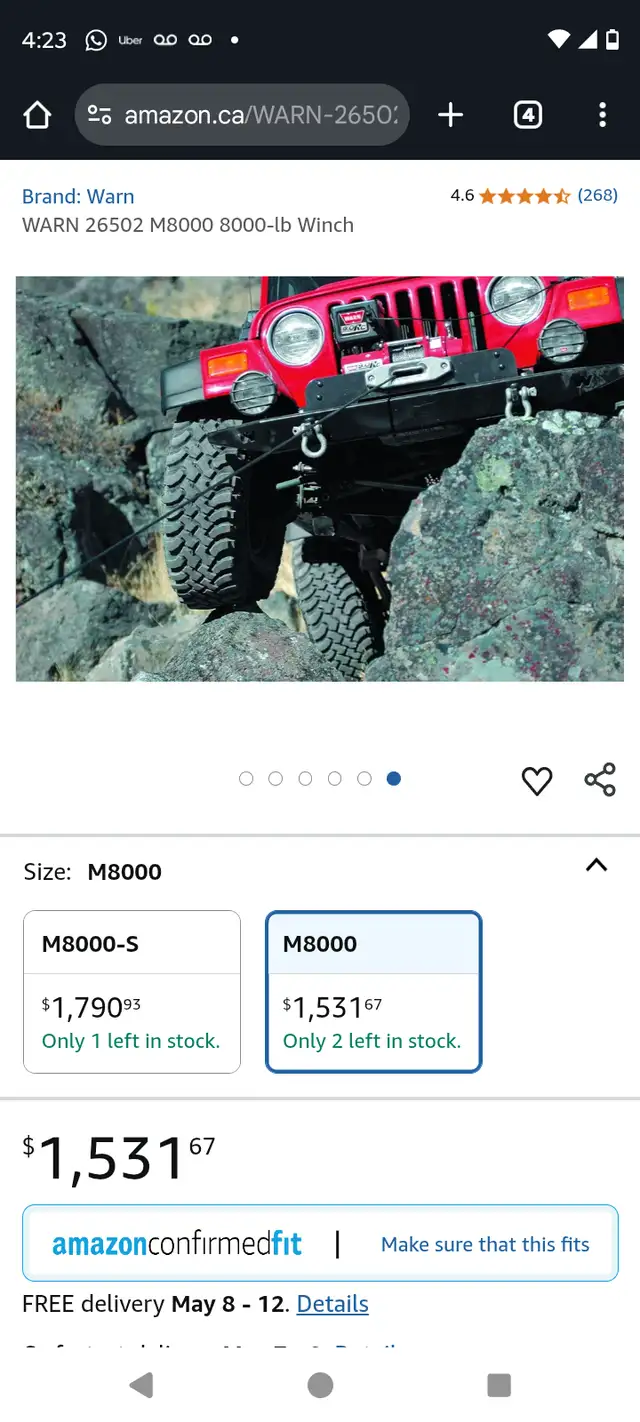 Warn M8 (M8000) Winch - 26502 (BNIB) $600 retail $1500+ in Snowmobiles in City of Toronto - Image 4