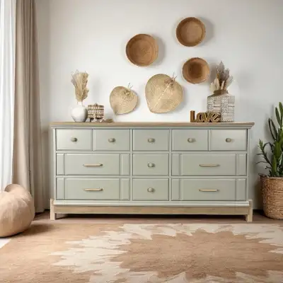 Beautiful sage green dresser. Delivery available , View more