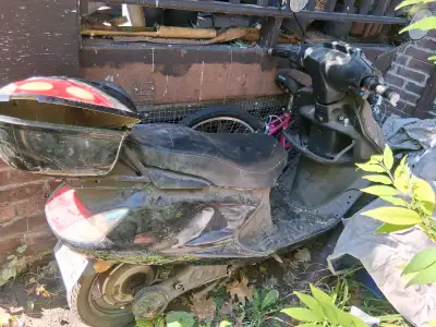 This used electric scooter features a black exterior and comes with a storage compartment. Note that...