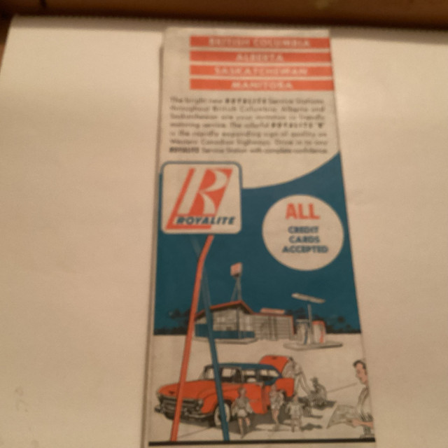 Vintage Advertising Royalite Gas Station Map Western Provinces in Arts & Collectibles in Kamloops
