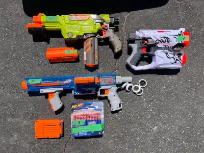 Nerf Blasters – 3 Blasters, Darts, and Accessories, View more