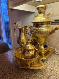 Gold-plated decorative samovar 