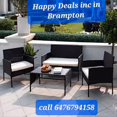 Create an inviting outdoor space with this brand new 4-piece black rattan patio set, perfect for sma...