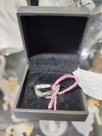 Sterling Silver Diamond Ring, View more