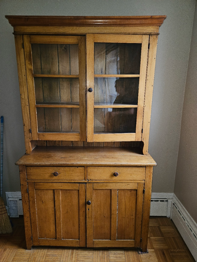 Antique Display Cabinet (Two-Piece, High Quality, Glass Doors), View more