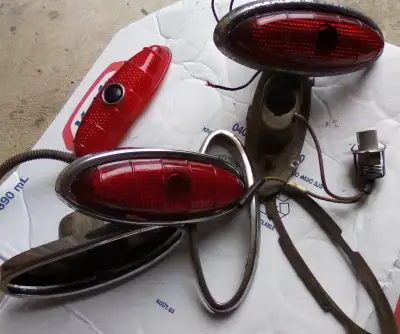 Ford Tail light s for, 1949 1950 , Complete sets , Bezels , glass lenses ......... all parts in pic!...