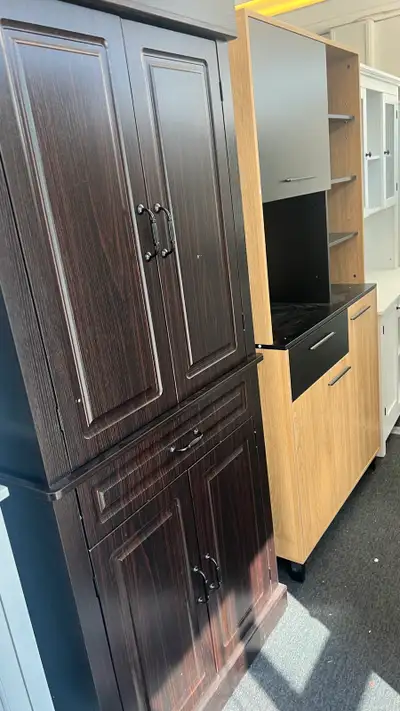 Brand new assembled 71" Freestanding Kitchen Pantry with 4 Doors and 2 Cabinets, Tall Storage Cabine...