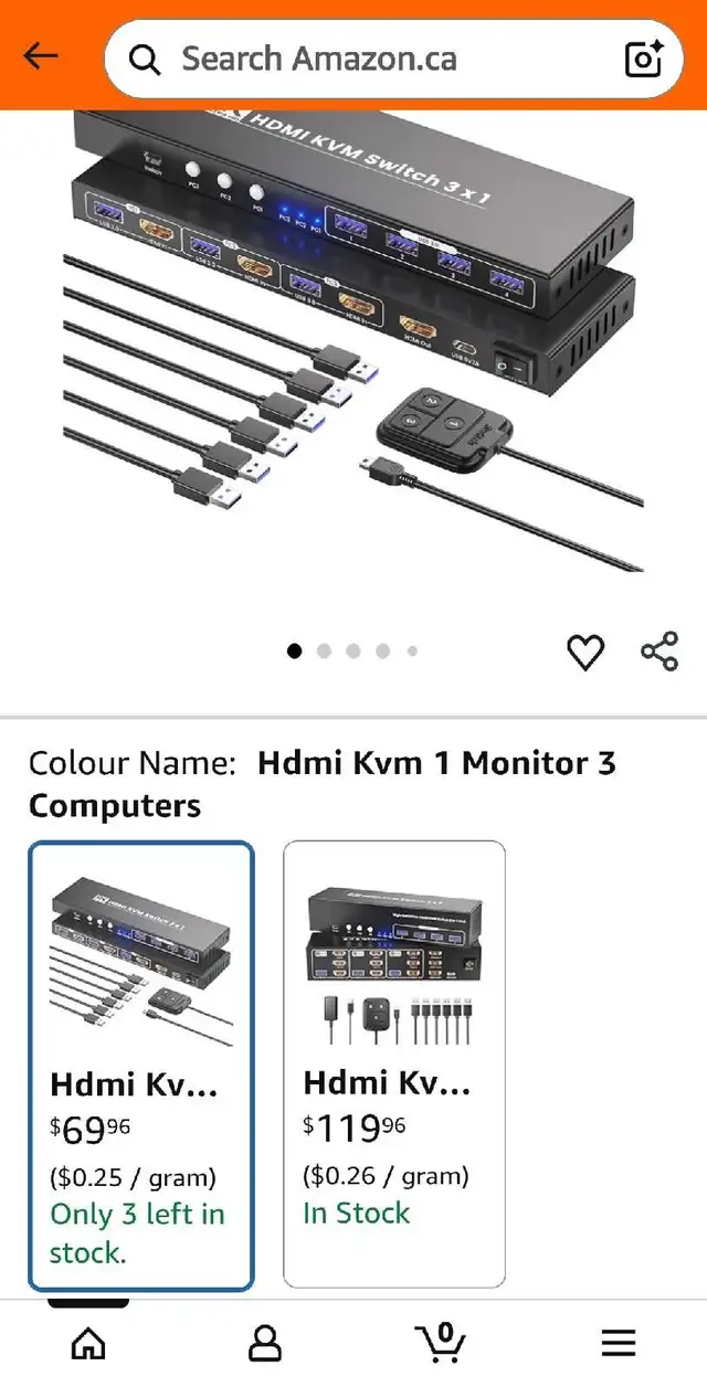 HDMI KVM Switch 1 Monitor 3 Computers, 4K60Hz 3 Port HDMI KVM Sw in Cables & Connectors in Markham / York Region - Image 8