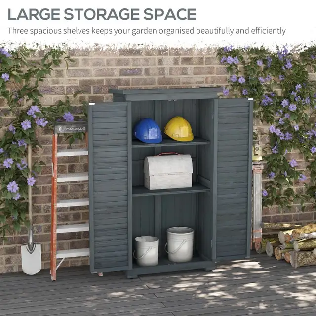 Wooden Tool Storage Shed, 3-Tier Shelves, Asphalt Roof, in Outdoor Tools & Storage in Markham / York Region - Image 7