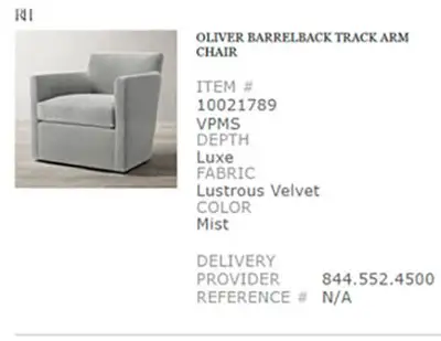 Restoration Hardware chair, View more