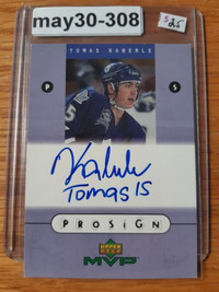 1999-00 MVP Thomas Kaberle Pro Sign Auto Toronto Maple Leafs