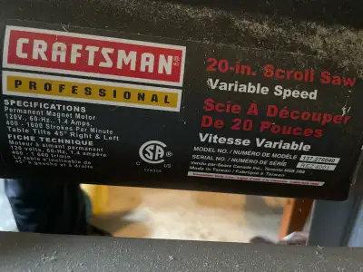 Craftsman Scroll Saw, View more