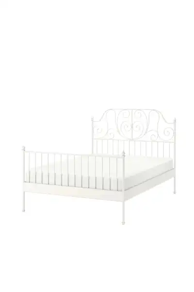 IKEA LEIRVIK bed frame and mattress, View more