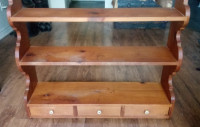 Solid Pine Shelving  with 3 storage compartments