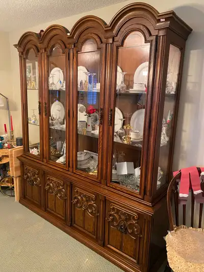 glass and wood hutch, View more