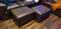 Mitchell Gold Ottoman - Dark Brown Leather - Excellent Condition