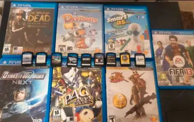 16 vita Games total • 1) final fantasy x remastered, • 2) lego chima • 3) call of duty. • 4) persona...