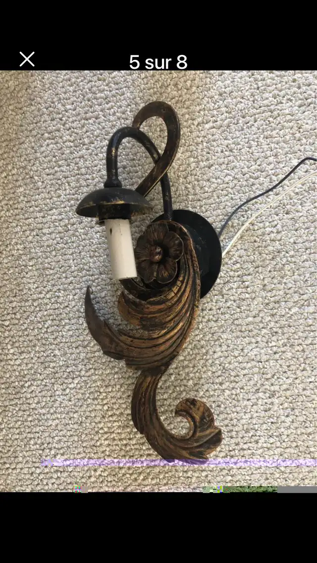 Multi Luminaire 3 piece wall set sconces with beautiful French in Home Décor & Accents in Ottawa - Image 6