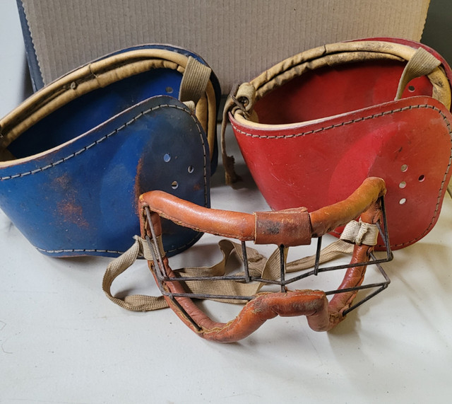 Reduced - Vintage Batting helmets and catcher's eye protector in Baseball & Softball in Sudbury