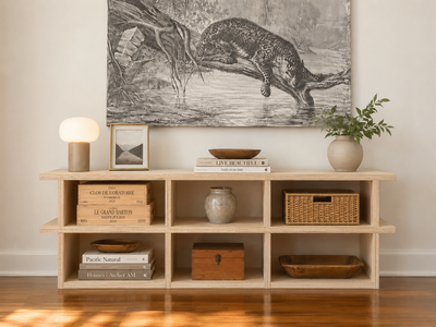 Two-Layer Maple Shelving Unit / Console, View more