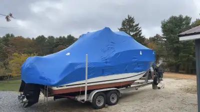Offering mobile shrink wrap service and winterizing boats, outboard engines & inboard engines in Lun...
