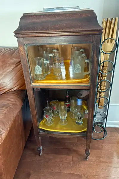 Antique wooden display cabinet, View more