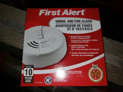 First alert battery operated smoke & fire alarms brand new unused. Selling for $15.00ea. or 2 for $2...