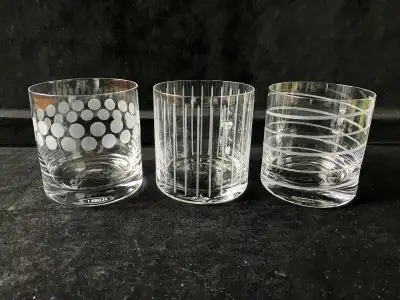 3 Mikasa Cheers Double Old Fashioned Crystal Glasses, View more