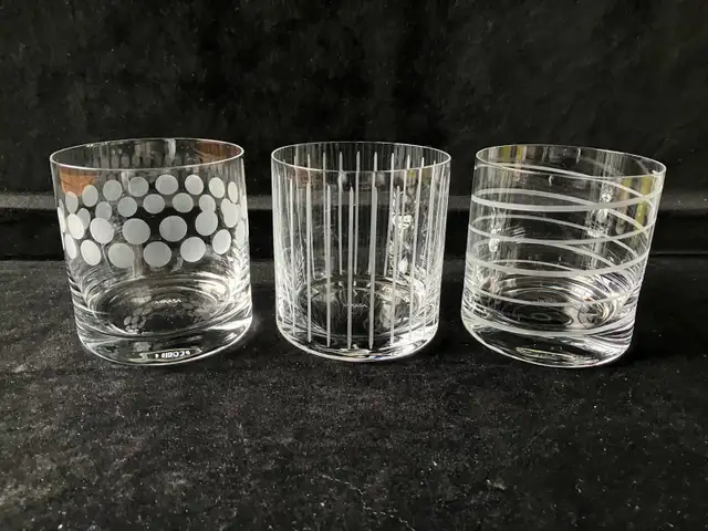 3 Mikasa Cheers Double Old Fashioned Crystal Glasses in Kitchen & Dining Wares in City of Montréal - Image 2