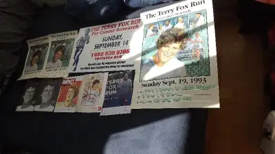 9 TERRY FOX  ITEMS BUNDLE DEAL!4 POSTERS,3 MAGS,2 8x10 pix