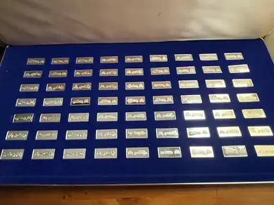 Franklin Mint Classic Car Miniature Sterling Silver Ingot collection with COAs Sterling Silver 0.94"...
