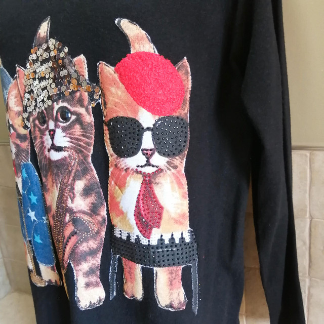 NESS Cat Sweater with Sequins & Sparkly Beads - L -  NEW in Accessories in Bedford - Image 4