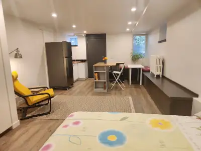 Brand-new studio apartment in prime Roncesvalles This bright, brand-new basement studio apartment is...