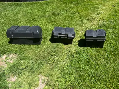 Lot of 3 new battery box One for regular size 20.00 One for deep cycle 30.00 One double battery 40.0...