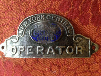 NEW YORK CENTRAL RAILWAY HAT BADGE - PARKER PICKERS -
