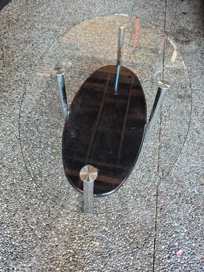 46"x28" Oval Glass Coffee Table, View more
