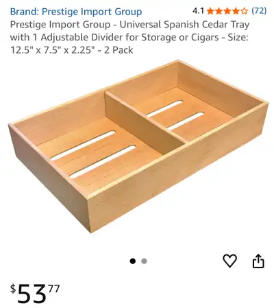 Humidor Universal Spanish Cedar Tray qty :6, View more