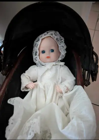 antique dolls x 2 and stroller , View more