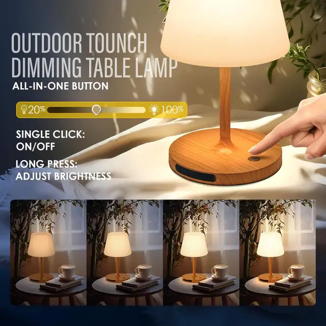 Cordless Outdoor Touch Table Lamp, Waterproof Small Shower Lamp, in Indoor Lighting & Fans in Mississauga / Peel Region - Image 4
