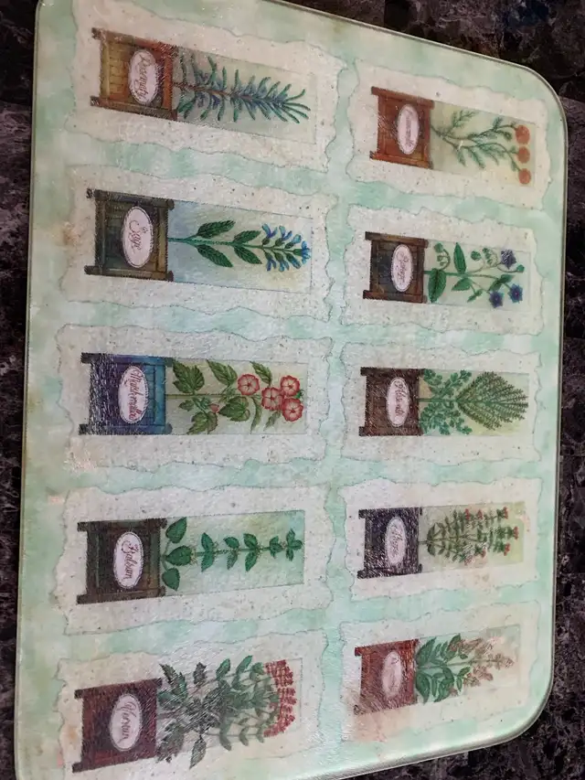 Herbs Glass Cutting Board63735878242307120