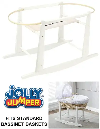 Colour White Style Moses Basket Brand Jolly Jumper Product Dimensions 83.8L x 43.2W x 53.3H Centimet...