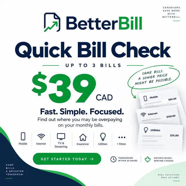 Quick Bill Check – Find Savings on Up to 3 Bills | $39