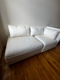 Minimally used IKEA sleeper sofa in white leather
