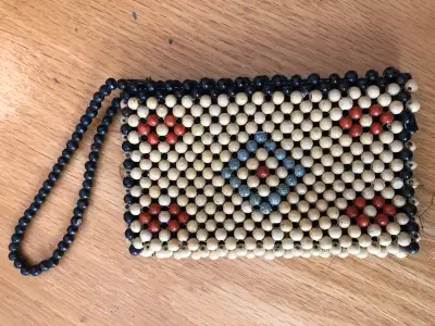 Small beaded Purse with zip closure , View more
