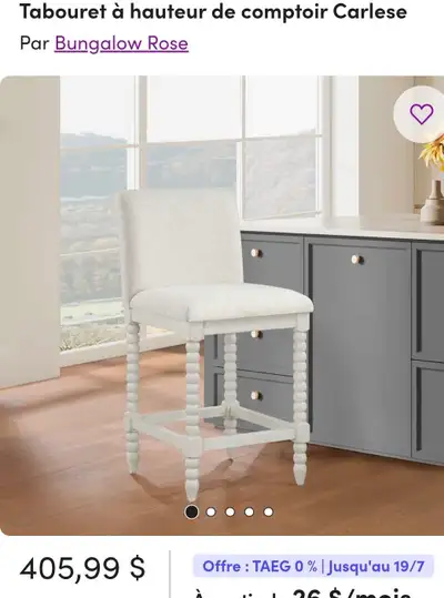 Bungalow Rose Tabouret Carlese, View more
